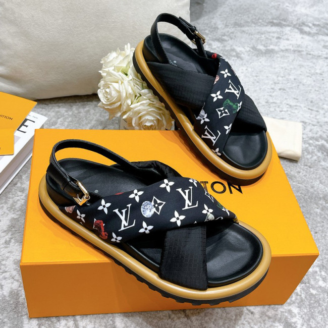 Louis Vuitton Womens Shoes Sandals Slippers Luxury Brand Louis Vuitton POOL PILLOW COMFORT SANDAL Recycled, printed nylon with Original Box 1A9PP5 Whatapp