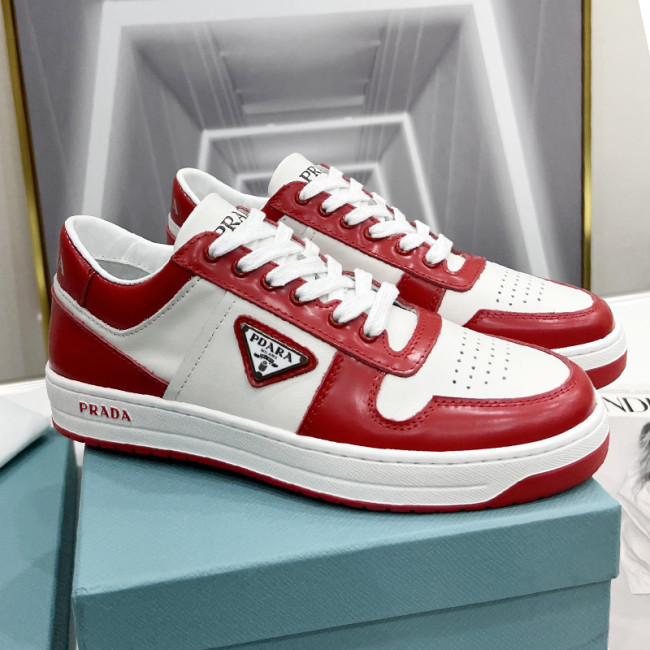 Prada Mens Shoes Casual Luxury Brand Breathable Sneakers with Original Box Downtown leather sneakers 2EE364_3LKG_F0O3N Whatapp