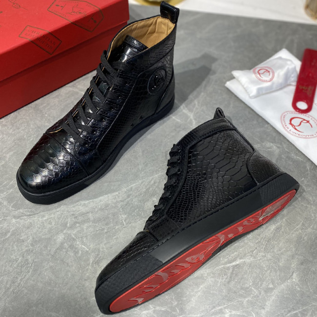 Christian Louboutin Mens Shoes Luxury Brand Red Bottom Design Louis Junior Spikes Flat with Original Box CL sneakers Whatapp