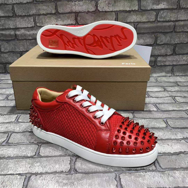 Christian Louboutin Mens Shoes Luxury Brand Red Bottom Design Louis Junior Spikes Flat with Original Box CL sneakers Whatapp