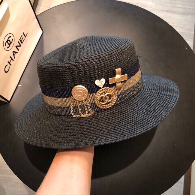 Chanel Womens Hats Luxury Brand Straw Hat with Original Box