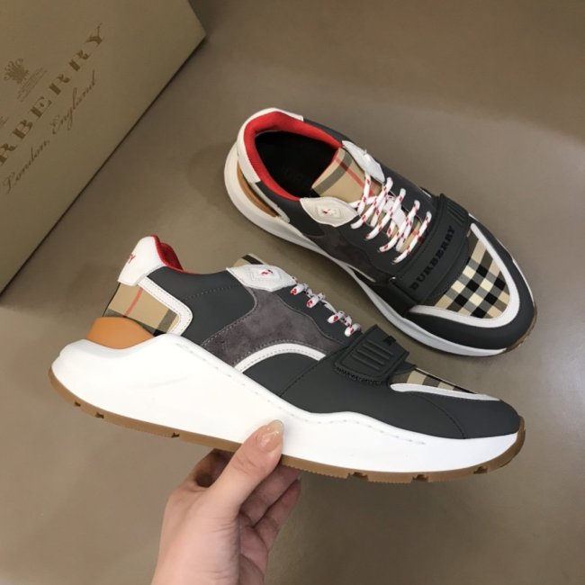 Burberry Mens Shoes Sneakers Fashion Type Luxury Brand Vintage Check Cotton Sneaker with Original Box Whatapp