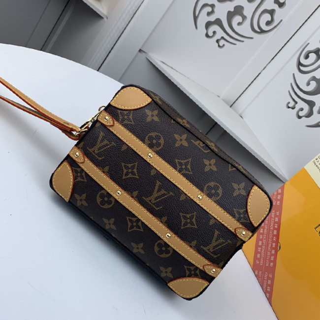 Louis Vuitton Mens Bags Clutchs Luxury Brand Fashion Type SOFT TRUNK POUCH Monogram with Original Box M44779 Whatapp