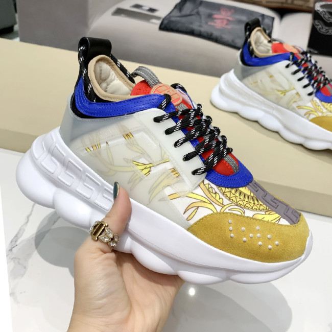 Versace Men Shoes Fashion Sneakers Luxury Brand with Original Box Top Quality Breathable Mens Sneakers Chain Reaction Multi-Color Rubber Suede Whatapp