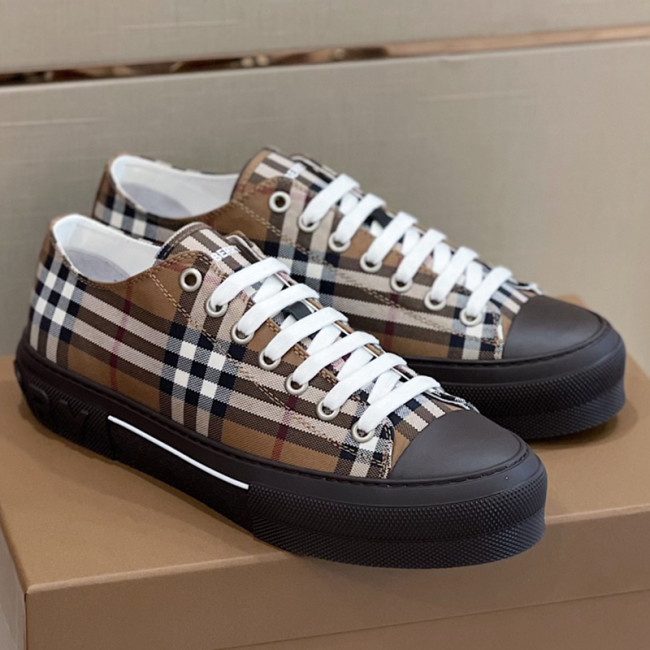 Burberry Mens Shoes Sneakers Fashion Type Luxury Brand Vintage Check Cotton Sneaker with Original Box Whatapp