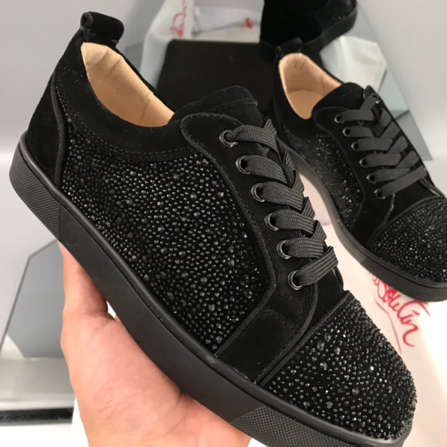 Christian Louboutin Mens Shoes Luxury Brand Red Bottom Design Louis Junior Spikes Flat with Original Box CL sneakers Whatapp