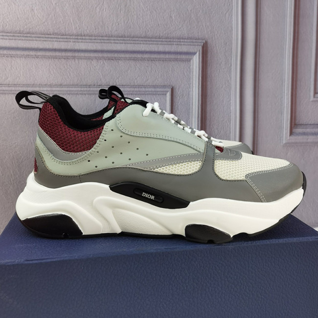 Dior Womens Shoes Sneakers Luxury Brand Breathable Design B22 SNEAKER Cream and Lavender Technical Mesh with Light Green and Gray Smooth Calfskin with Original Box 3SN231YXX_H861 Whatapp