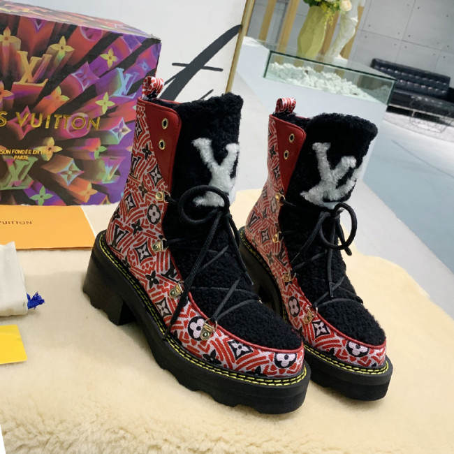 Louis Vuitton Women Shoes Boots Luxury Brand LV BEAUBOURG ANKLE BOOT with Original Box Whatapp