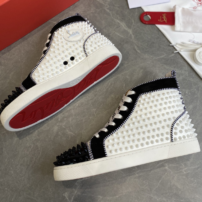 Christian Louboutin Mens Shoes Luxury Brand Red Bottom Design Louis Junior Spikes Flat with Original Box CL sneakers Whatapp