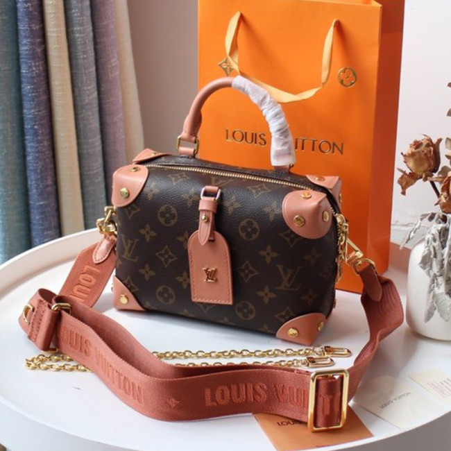 Louis Vuitton Womens Bag Handbag Luxury Brand Fashion Type PETITE MALLE SOUPLE Peach Monogram M45531 Whatapp