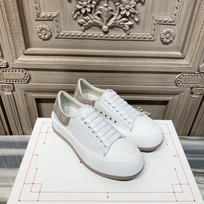 Alexander McQueen Womens Mens Shoes Fashion Sneakers Unisex Design Luxury Brand Deck Lace Up Plimsoll with Original Box Whatapp