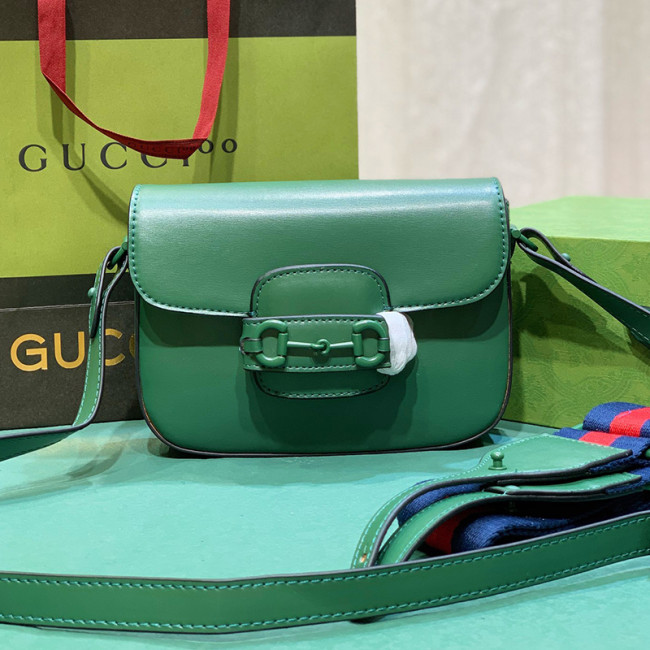 Gucci Womens Bags Shoulder Messenger Bag Luxury Brand Gucci Gucci Horsebit 1955 small shoulder bag in green leather with Original Box 726226 AABE1 3152 Whatapp