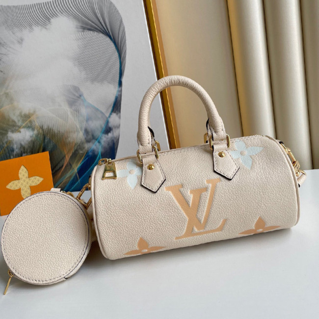 Louis Vuitton Womens Bags Shoulder Messenger Bags Luxury Brand PAPILLON BB M45708 Cream/Saffron Monogram Empreinte Leather Whatapp