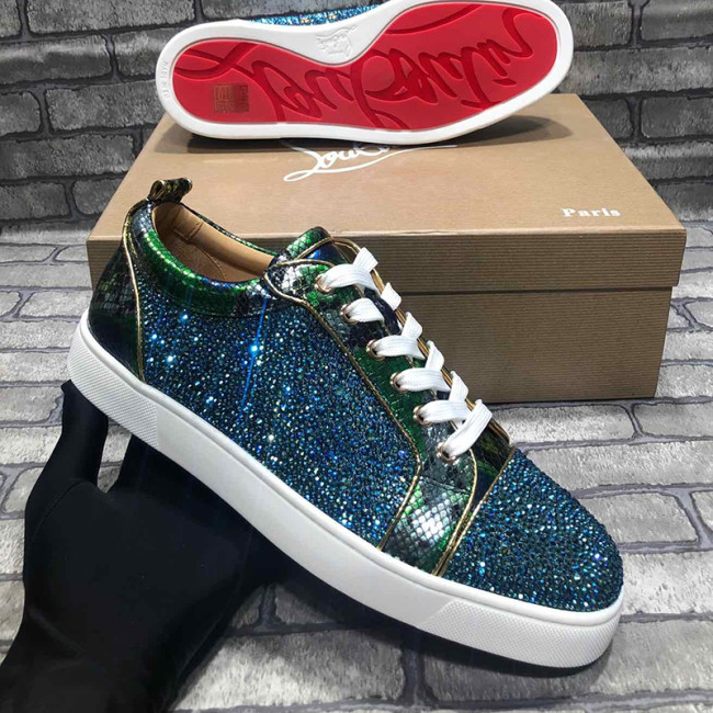 Christian Louboutin Mens Shoes Luxury Brand Red Bottom Design Louis Junior Spikes Flat with Original Box CL sneakers Whatapp