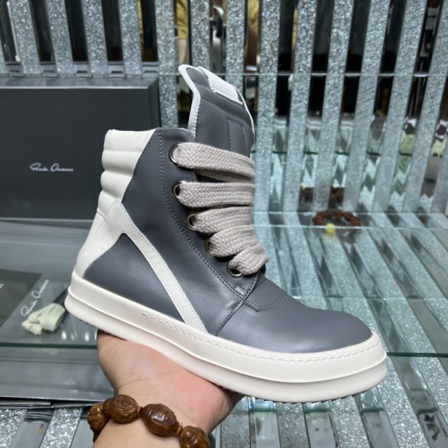 Rick Owens Men Shoes Sneakers Leather High-Top Breathable Mens Casual Shoes Ankle Boots with Original Box Whatapp