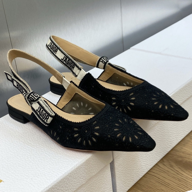 Dior Women Shoes Pumps Luxury Design Fashion Type Flat Heel Shoes for Wedding Style J'ADIOR SLINGBACK BALLERINA Cotton Fabric with Original Box Flat Whatapp