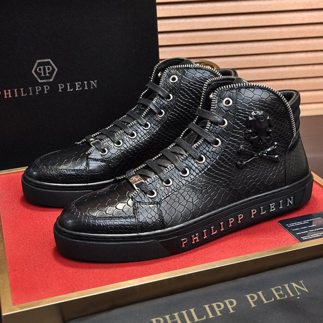 Philipp Plein Men Shoes Sneakers High Top Sneaker Fashion Design Luxury Brand Ankle Boots with Original Box Whatapp