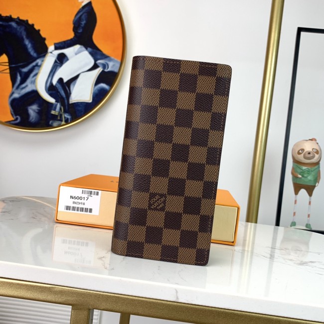 Louis Vuitton Mens Wallets Purse Luxury Brand Designer BRAZZA WALLET Damier Ebene with Original Box N60017 Whatapp