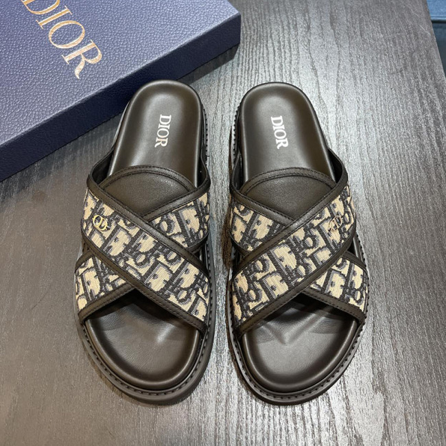 Dior Men Shoes Sandals Luxury Brand Fashion DIOR AQUA SANDAL Black Dior Oblique Jacquard with Original Box 3SA135ZSA_H969 Whatapp