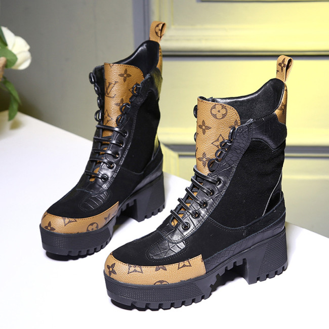 Louis Vuitton Women Shoes Boots Luxury Brand Fashion Ankle Boots LAUREATE PLATFORM DESERT BOOT Whatapp