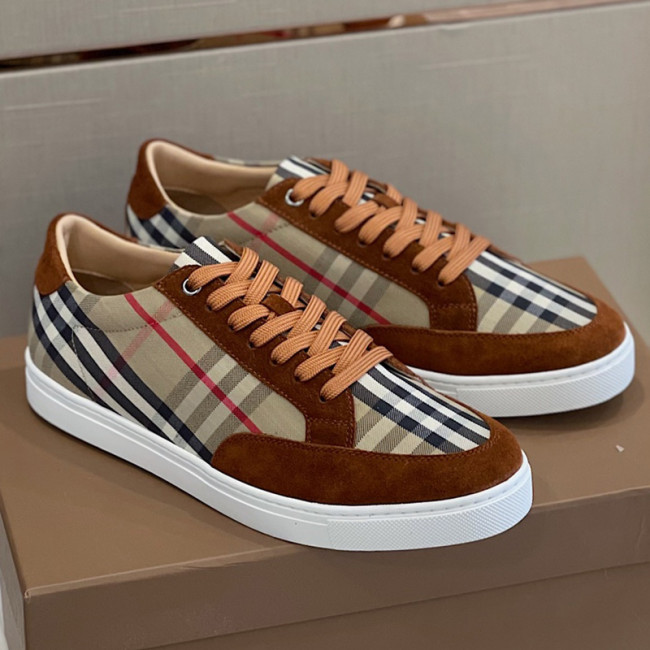 Burberry Mens Shoes Sneakers Fashion Type Luxury Brand Vintage Check Cotton Sneaker with Original Box Whatapp