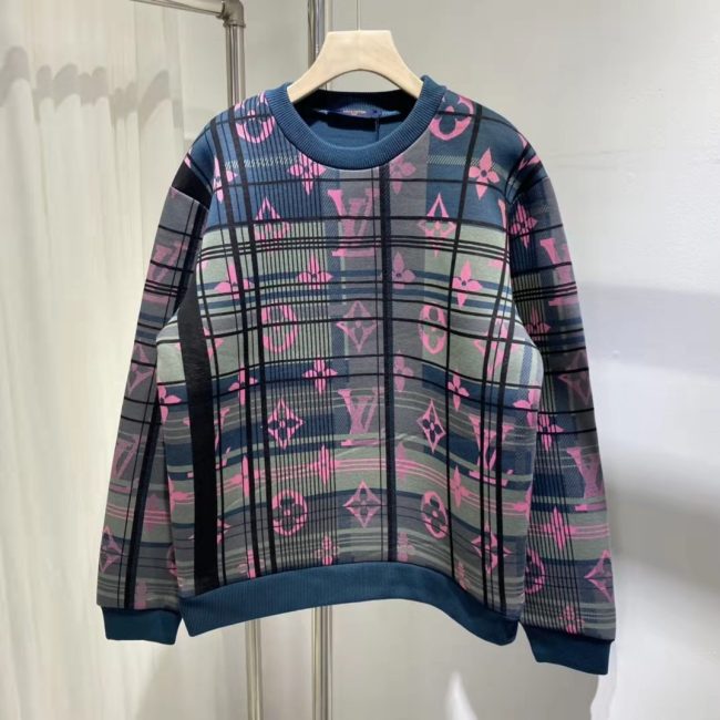 Louis Vuitton Mens Sweater Luxury Brand Mens Knitwear Top Quality MONOGRAM JACQUARD SWEATSHIRT 1A8P0K Whatapp