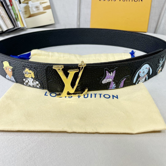 Louis Vuitton Mens Belt Luxury Brand Fashion Men Belts with Original Box LV SHAPE 40MM REVERSIBLE TAURILLON PUPPETS BELT Whatapp