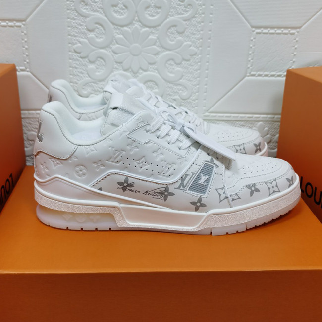 Louis Vuitton Mens Shoes Fashion Sneakers Design Luxury Brand LV TRAINER SNEAKER Mix of materials with Original Box 1A9JI9 Whatapp