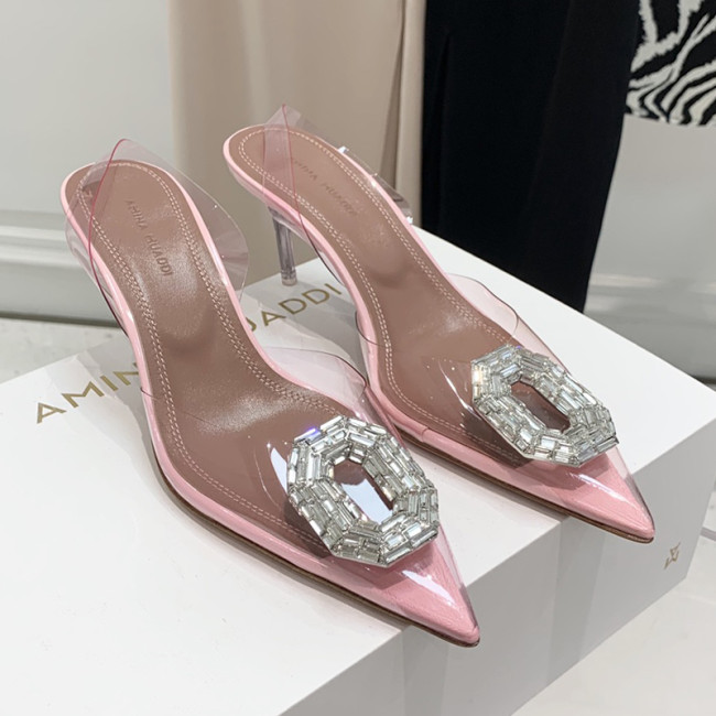 Amina Muaddi Womens Shoes Sandals Slippers Luxury Brand Fashion Pumps for Women with Original Box 9cm Heel Whatapp