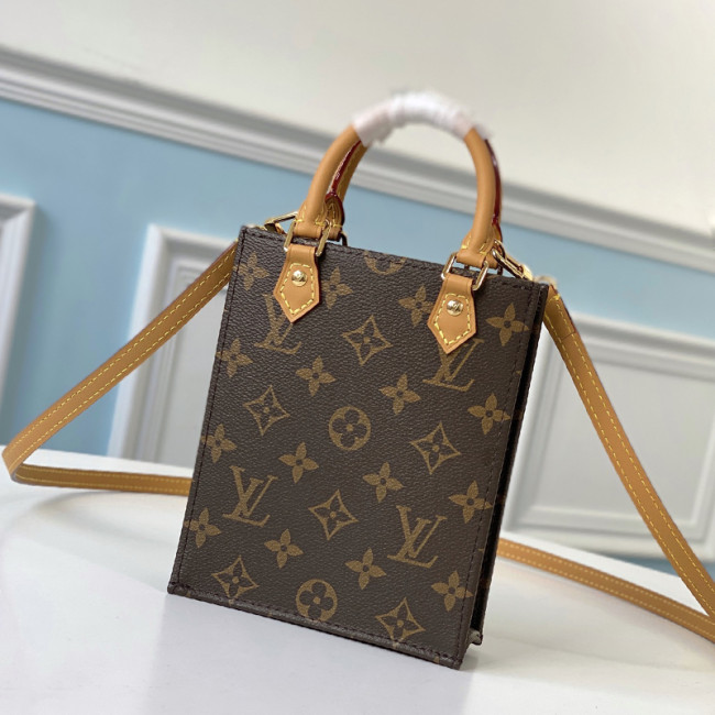 Louis Vuitton Womens Bags Handbags Leather Luxury Brand PETIT SAC PLAT Monogram Canvas with Original Box M69442 Whatapp