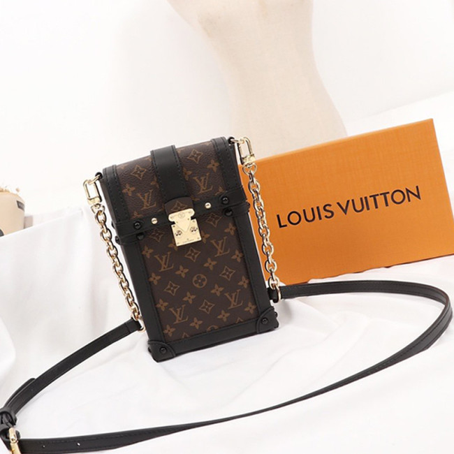 Louis Vuitton Womens Bag Luxury Brand Vertical Trunk Pochette M63913 Whatapp