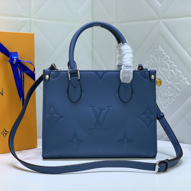 Louis Vuitton Womens Bags Handbags Luxury Brand LV ONTHEGO PM M58956 Handbags for Women Monogram coated canvas- Navy Blue Whatapp