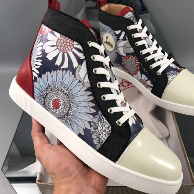 Christian Louboutin Mens Shoes Luxury Brand Red Bottom Design Louis Junior Spikes Flat with Original Box CL sneakers Whatapp