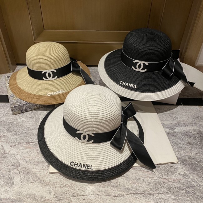 Chanel Womens Hats Luxury Brand Straw Hat with Original Box