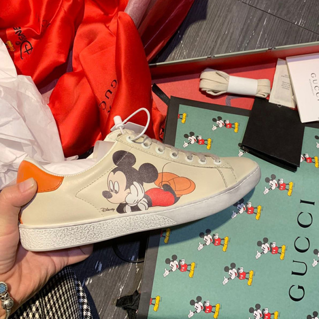 Gucci Womens Shoes Luxury Brand Women's Disney x Gucci Ace Sneaker with Original Box Whatapp