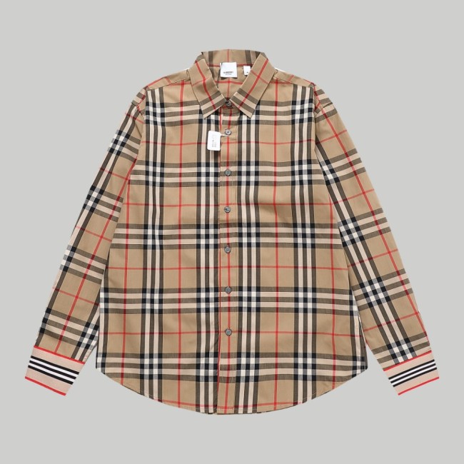 Burberry Women Mens Long Sleeve Shirts Luxury Brand Mens Shirt Top Quality Whatapp