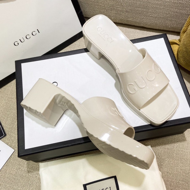 Gucci Womens Shoes Sandals Slides Slippers Luxury Brand Thick Sole 5cm Heel Design Women's GG slide sandal with Original Box Whatapp