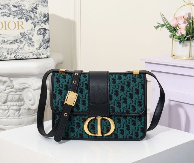 Dior Womens Bags Crossbody Bags Luxury Brand 30 Montaigne Bag Green Dior Oblique Jacquard with Original Box Whatapp