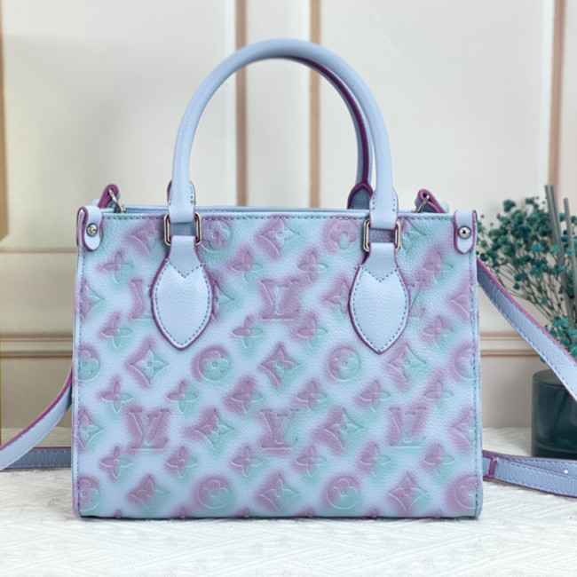 Louis Vuitton Womens Bags Handbags Luxury Brand LV ONTHEGO PM M46067 Handbags for Women Lilas Purple Sprayed and embossed grained cowhide leather Whatapp