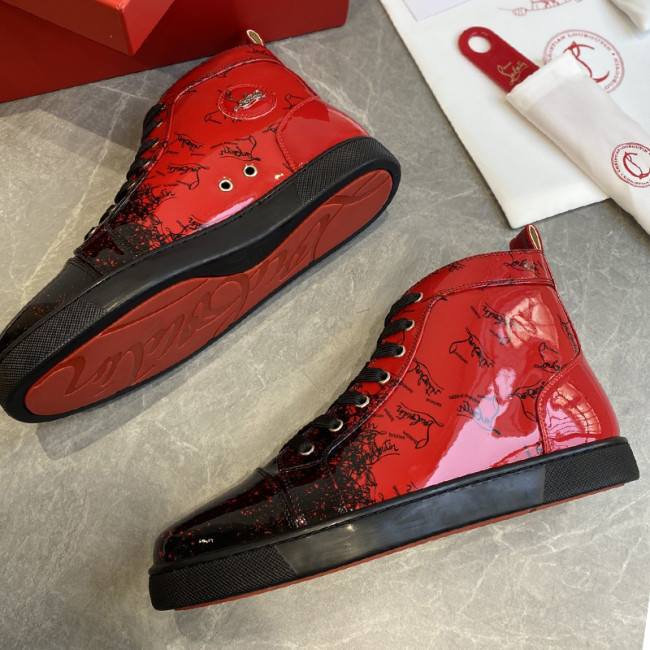 Christian Louboutin Mens Shoes Luxury Brand Red Bottom Design Louis Junior Spikes Flat with Original Box CL sneakers Whatapp