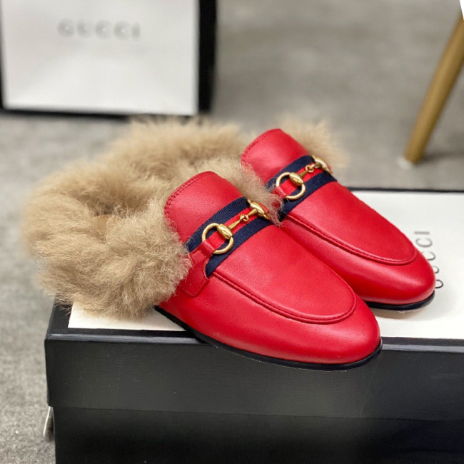 Gucci Womens Shoes Casual Loafers Design Luxury Brand Leather Princetown with Original Box Whatapp