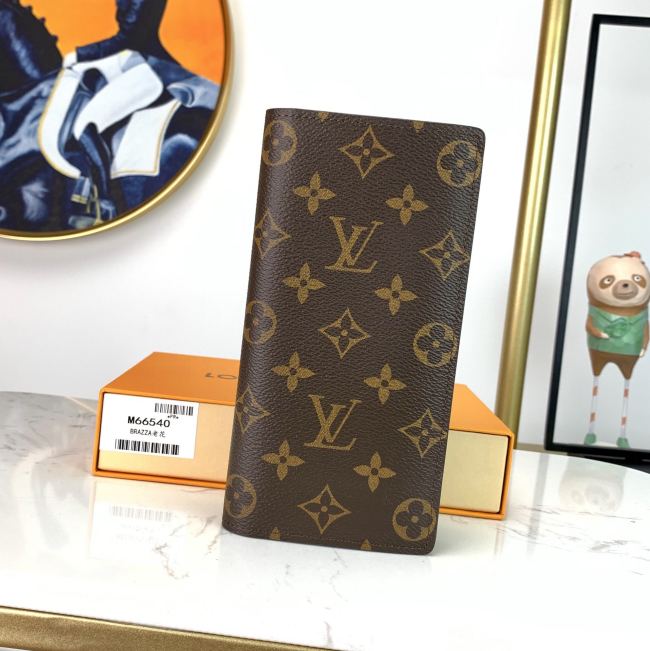 Louis Vuitton Mens Wallets Purse Luxury Brand Designer BRAZZA WALLET Monogram with Original Box M66540 Whatapp