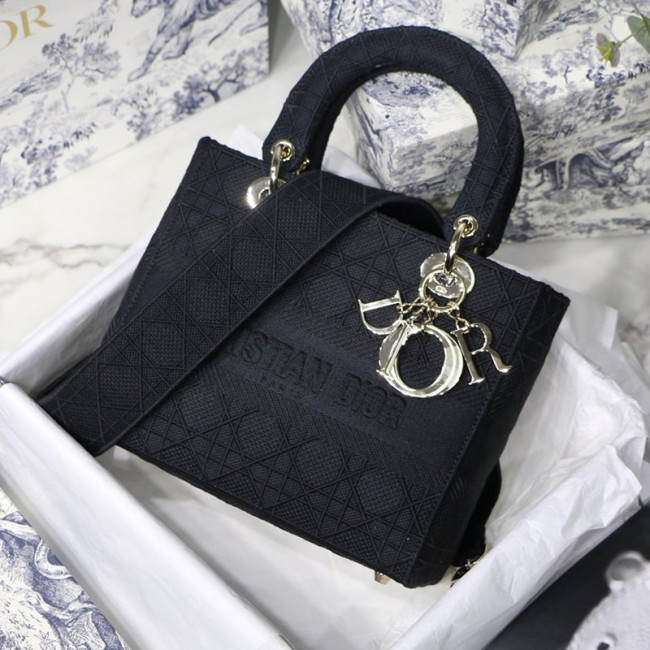 Dior Womens Bags Handbags Luxury Fashion Medium Lady D-Lite Bag Black Cannage Embroidery M0565OREY_M989 Whatapp