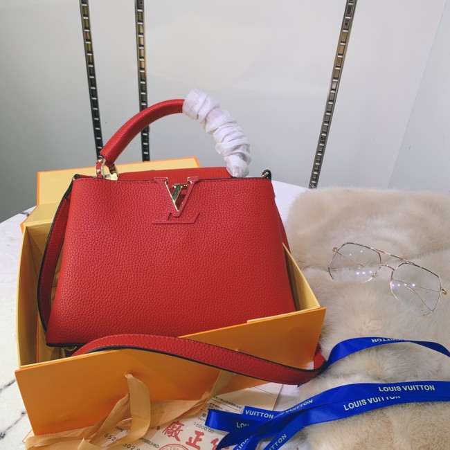 Louis Vuitton Womens Bags Handbags Luxury Brand CAPUCINES BB Scarlet Taurillon Leather Messenger Shoulder Bags M52689 Whatapp