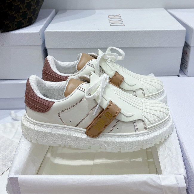 Dior Womens Shoes Sneakers Luxury Brand DIOR-ID SNEAKER White and Nude Calfskin and Rubber with Original Box KCK278BCR_S28W Whatapp