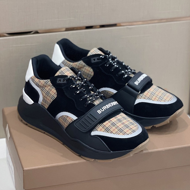 Burberry Mens Shoes Sneakers Fashion Type Luxury Brand Vintage Check Cotton Sneaker with Original Box Whatapp