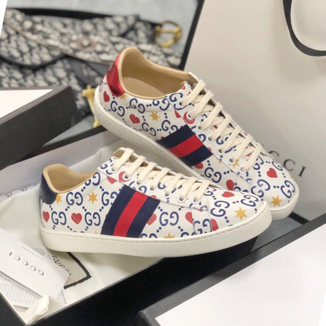 Gucci Womens Shoes Fashion Sneakers Lace-Up Luxury Brand Women's Ace Embroidered Sneaker with Original Box Whatapp