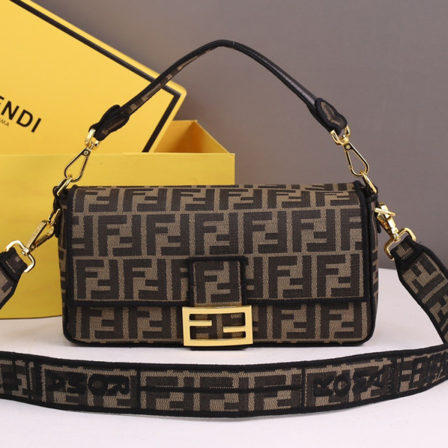 Fendi Womens Bag Shoulder Bags Luxury Brand Baguette Brown fabric bag Fashion Bags for Women with Original Box 8BR600A6V5F17U4 Whatapp