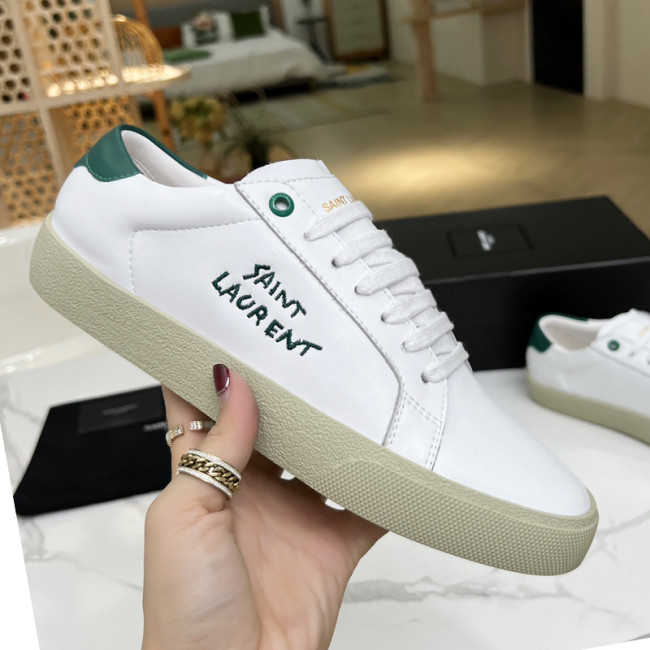 Yves Saint Laurent YSL Women Shoes Casual Luxury Brand COURT CLASSIC SL/06 EMBROIDERED SNEAKERS IN LEATHER with Original Box 61064908G109061 Whatapp