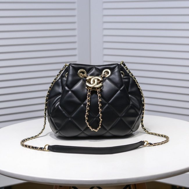 Chanel Womens Bags Drawstring Chain Small Bucket Bag Whatapp